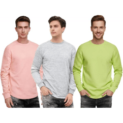 Urbanes Sweatshirt für Herren mit geripptem Ärmeldesign Pullover Sweater 19056 in Rosa, Grau oder Grün