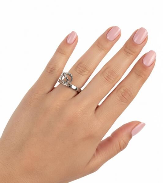 Zeitloser Calvin Klein Damen Ring mit Kugel-An&auml;nger Edelstahl-Ring Finger-Ring KJ4XMR00020 Silber