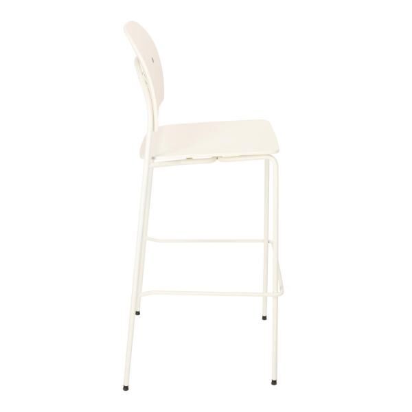 Barhocker Ravio 75 cm cremewei&szlig; mit Lehne und Fu&szlig;st&uuml;tze, Kunststoff