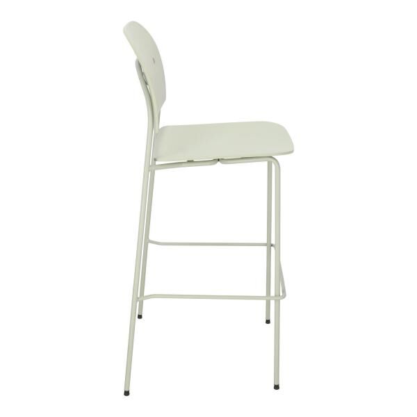 Barhocker Ravio 75 cm salbeigr&uuml;n mit Lehne und Fu&szlig;st&uuml;tze, Kunststoff