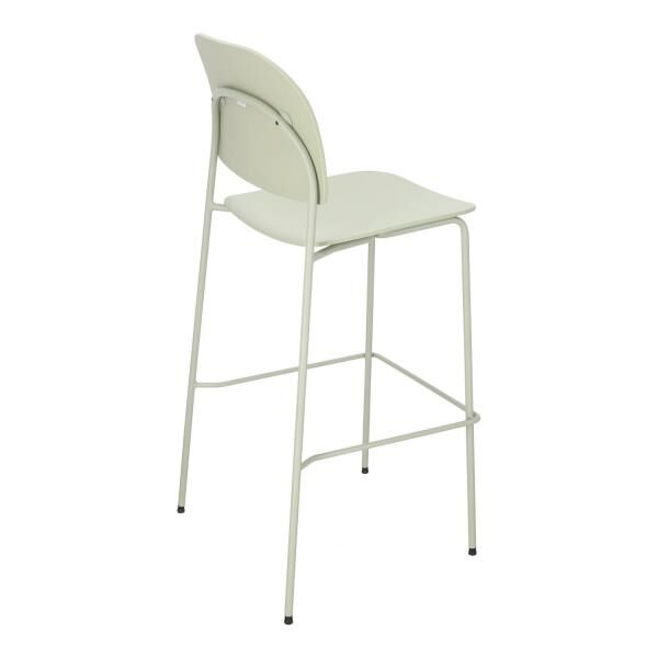Barhocker Ravio 75 cm salbeigr&uuml;n mit Lehne und Fu&szlig;st&uuml;tze, Kunststoff