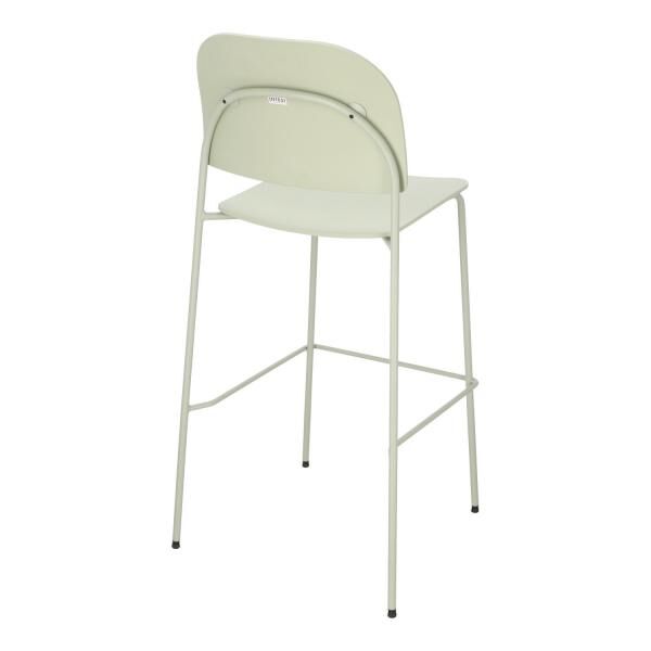 Barhocker Ravio 75 cm salbeigr&uuml;n mit Lehne und Fu&szlig;st&uuml;tze, Kunststoff
