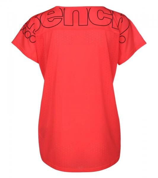 Bench Damen Sport-Shirt atmungsaktives Lauf-Shirt mit Logo-Schriftzug am R&uuml;cken PK11423 Neonrot