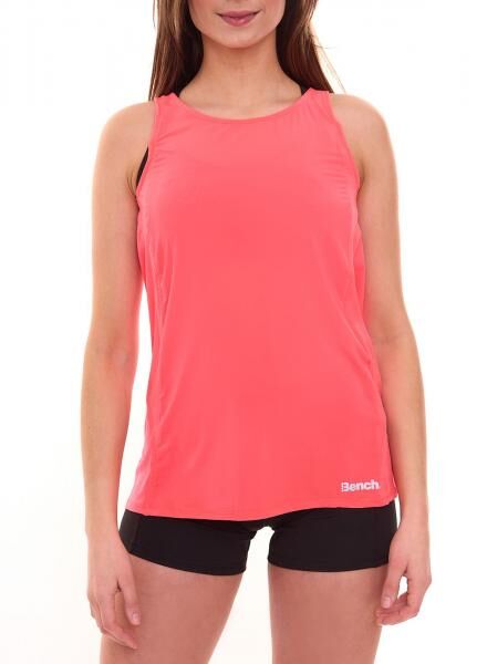Bench Damen Tank Top &auml;rmelloses Sport-Shirt mit Cut Out im R&uuml;cken Lauf-Shirt PK11423 11423 Neon Orange