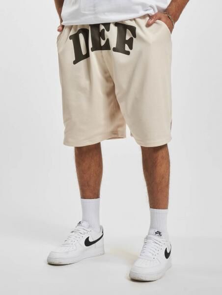 bequeme DEF Herren Shorts Kordelzug Taschen Beige