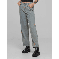 bequeme Urban Classics Damen Jeans Reißverschluss Taschen mit Baumwolle Blau