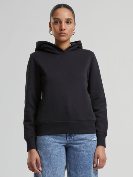 bequemer Urban Classics Damen Hoodie Rippb&uuml;ndchen Kapuze 300 g/m&sup2; mit Baumwolle Schwarz