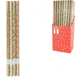 Weihnachtsgeschenkpapier 200 x 70 cm, 4 verschiedene Designs