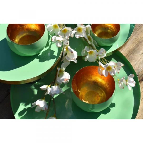 Tablett Marrakech mint gold 33 cm