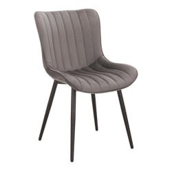 Esszimmerstuhl Roxino VIC Samt grau, schwarze Metallbeine, Sitzhöhe 51 cm