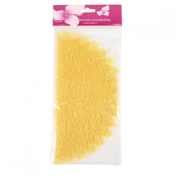 Geschenkpapier Tüll gelb 24 cm 6 Stück