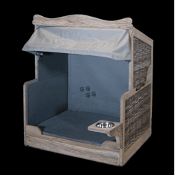 Hundestrandkorb XL aus Teakholz naturfarben
