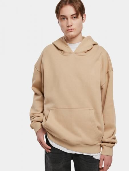 l&auml;ssiger Urban Classics Herren Hoodie 460 g/m&sup2; mit Baumwolle Beige