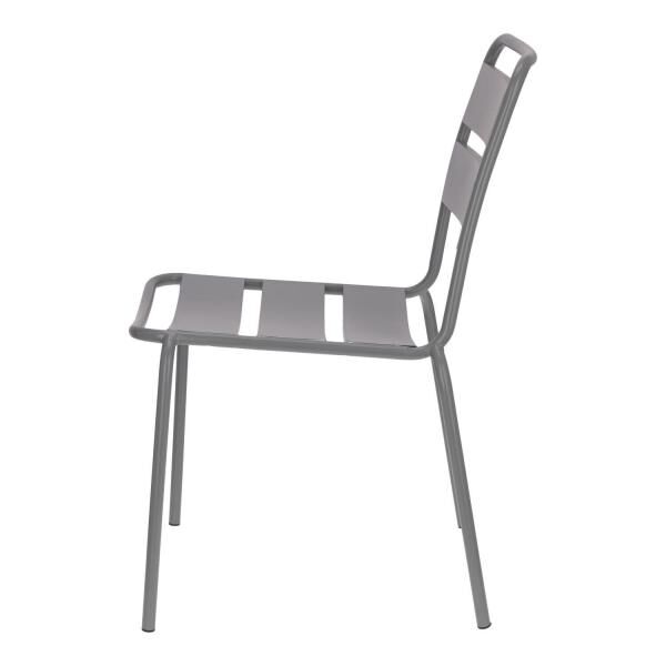 Metallstuhl Barco grau, gl&auml;nzend, f&uuml;r K&uuml;che, Terrasse und Garten