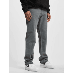 Modern DEF Men's Straight-Fit Jeans with Zipper, Cotton, Gray