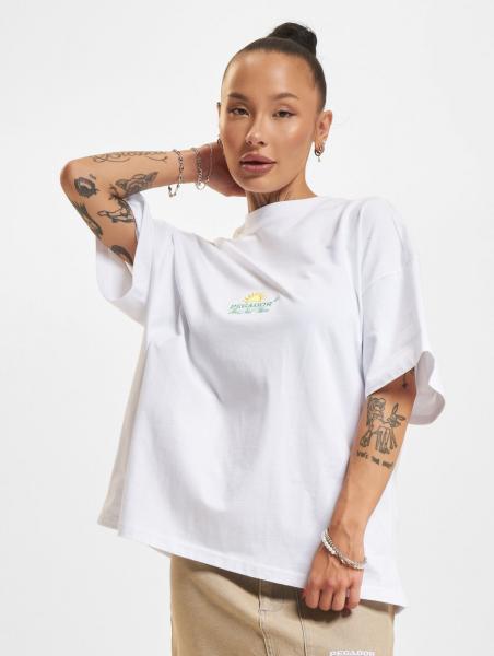 modernes PEGADOR Damen T-Shirt mit Baumwolle Wei&szlig;