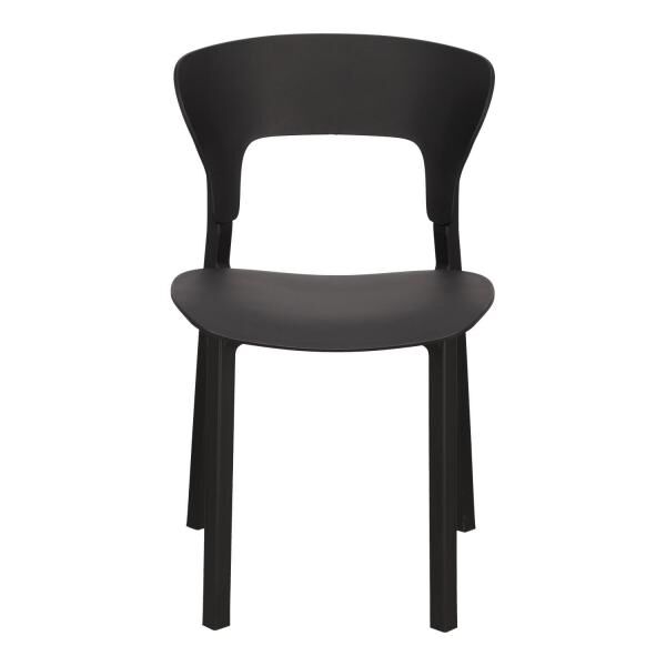 Stuhl Kabru schwarz aus Kunststoff, f&uuml;r Esszimmer, Terrasse und Garten