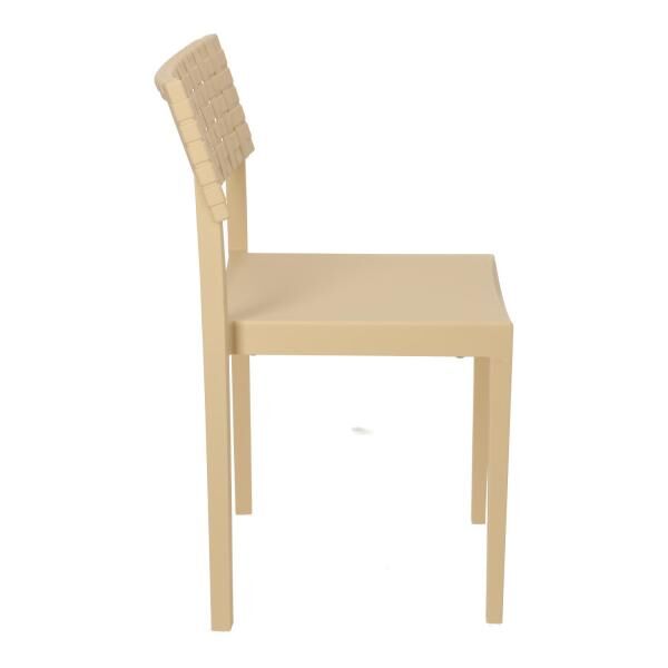 Stuhl Lamar gelbbeige aus Polypropylen, stapelbar, f&uuml;r innen und au&szlig;en