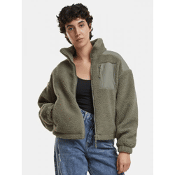 stylische Urban Classics Damen Jacke Fleece 330 g/m² Grün