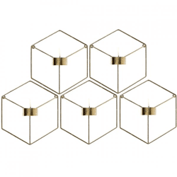 Wand-Teelichthalter goldfarben 20 cm 5er-Set