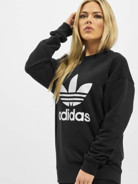 weiches adidas Damen Sweatshirt mit Baumwolle Schwarz/Wei&szlig;