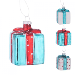 Boltze Weihnachtsanhänger „Jilly Gift“, 7,5 cm, 4er-Set (gemischte Farben)
