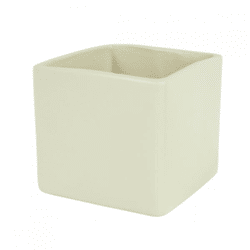 D&M Blumentopf, quadratisch, Basic, matt-cremefarben, 11 cm
