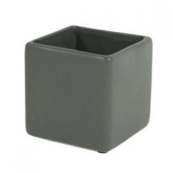 D&M Blumentopf, quadratisch, Basic, mattgrau, 11 cm