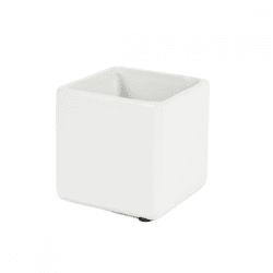 D&M Blumen-Topf, quadratisch, Basic, mattweiß, 7 cm