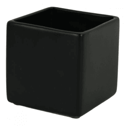 D&M Blumentopf, quadratisch, Basic, mattschwarz, 14 cm