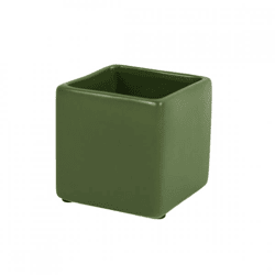 D&M Blumentopf, quadratisch, Basic, matt, khaki, 7 cm