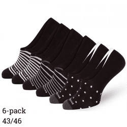 Easton Marlowe no show Socken unisex schwarz/weiß Größe 43/46 Satz von 6