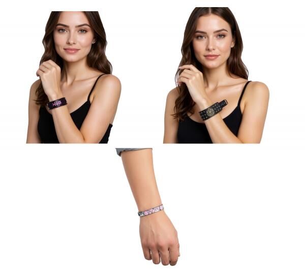 HIM Armband Rockband Fan-Artikel Arm-Schmuck in Schwarz/Gold Wei&szlig;/Schwarz oder Schwarz/Rosa
