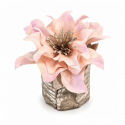 Kunstblume Helleborus im Topf, Blätter goldfarben/hellrosa, 10 cm