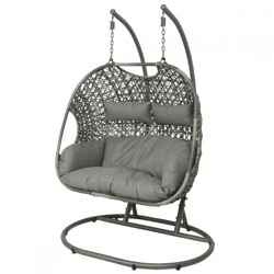 (R) Eierstuhl Hängesessel Palermo grau 196 cm.