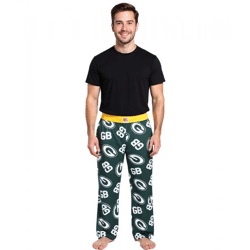 RE:COVERED X NFL Green Bay Packers Loungepants Herren Schlafanzug-Hose mit Team-Logo Baumwolle Pyjama-Hose RCNFL1398 Grün