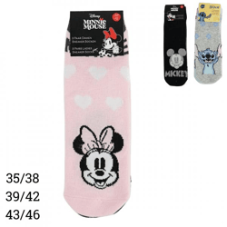 Socken Minnie Mouse/Mickey Mouse/Stitch, 3er-Pack, 6 verschiedene Motive