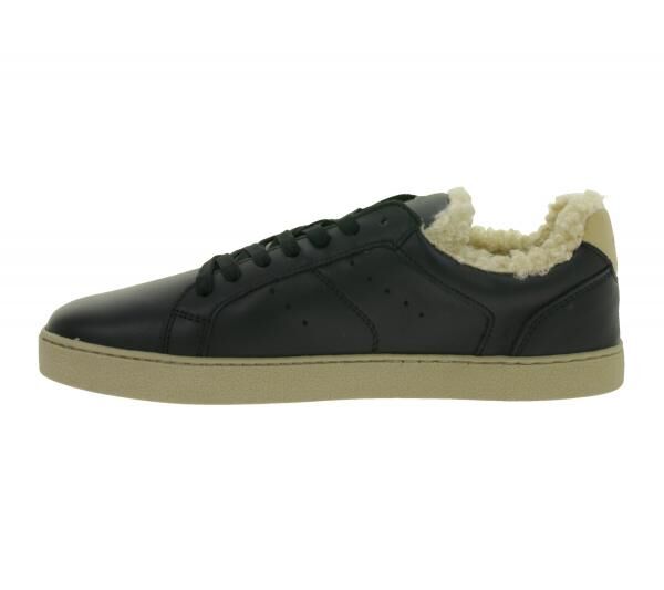 weiche GROUNDIES Barfu&szlig;schuhe Universe Teddy Damen Low-Top Echtleder Sneaker mit TrueSense Sohle GND-110296-01 Schwarz
