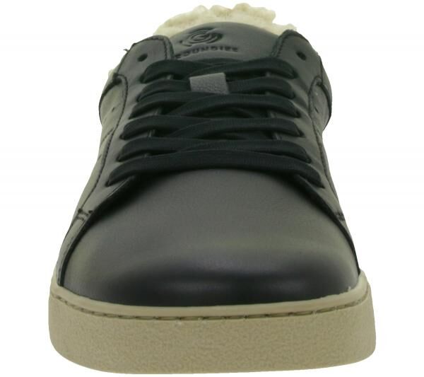 weiche GROUNDIES Barfu&szlig;schuhe Universe Teddy Damen Low-Top Echtleder Sneaker mit TrueSense Sohle GND-110296-01 Schwarz