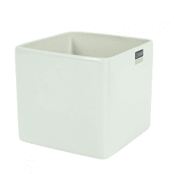 D&M Blumentopf, quadratisch, Basic, cremefarben, 11 cm