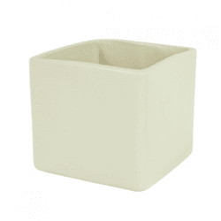 D&M Blumentopf, quadratisch, Basic, matt-cremefarben, 11 cm