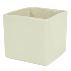 D&M Blumentopf, quadratisch, Basic, matt, cremefarben, 14 cm