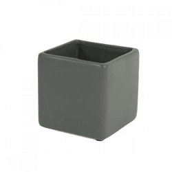 D&M Blumentopf, quadratisch, Basic, mattgrau, 7 cm