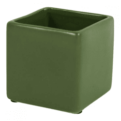 D&M Blumentopf, quadratisch, Basic, matt, khaki, 14 cm
