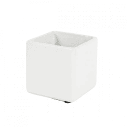 D&M Blumen-Topf, quadratisch, Basic, mattweiß, 7 cm