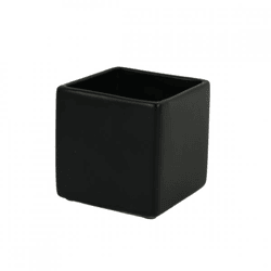 D&M Blumentopf, quadratisch, Basic, mattschwarz, 7 cm