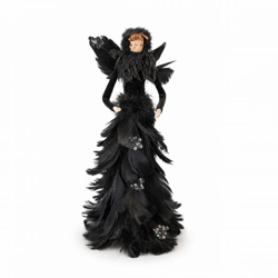 Figur „Feather Angel“, schwarz, 33 cm