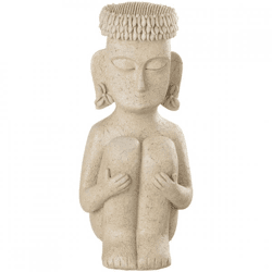 J-Line-Figur, sitzend, beige, 33 cm
