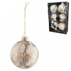 J-Line  D6 WEIHNACHTSBAUM MARMOR GL WEISS/GOLD S (8,5 x 8,5 x 10 cm)