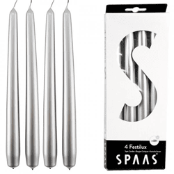 (R) Spaas Tafelkerzen silber 2,2 x 25 cm 4 Stk.